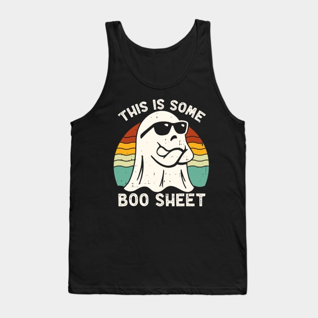 Funny Halloween Boo Ghost Costume This is Some Boo Sheet vintage Tank Top by Crafty Pirate 